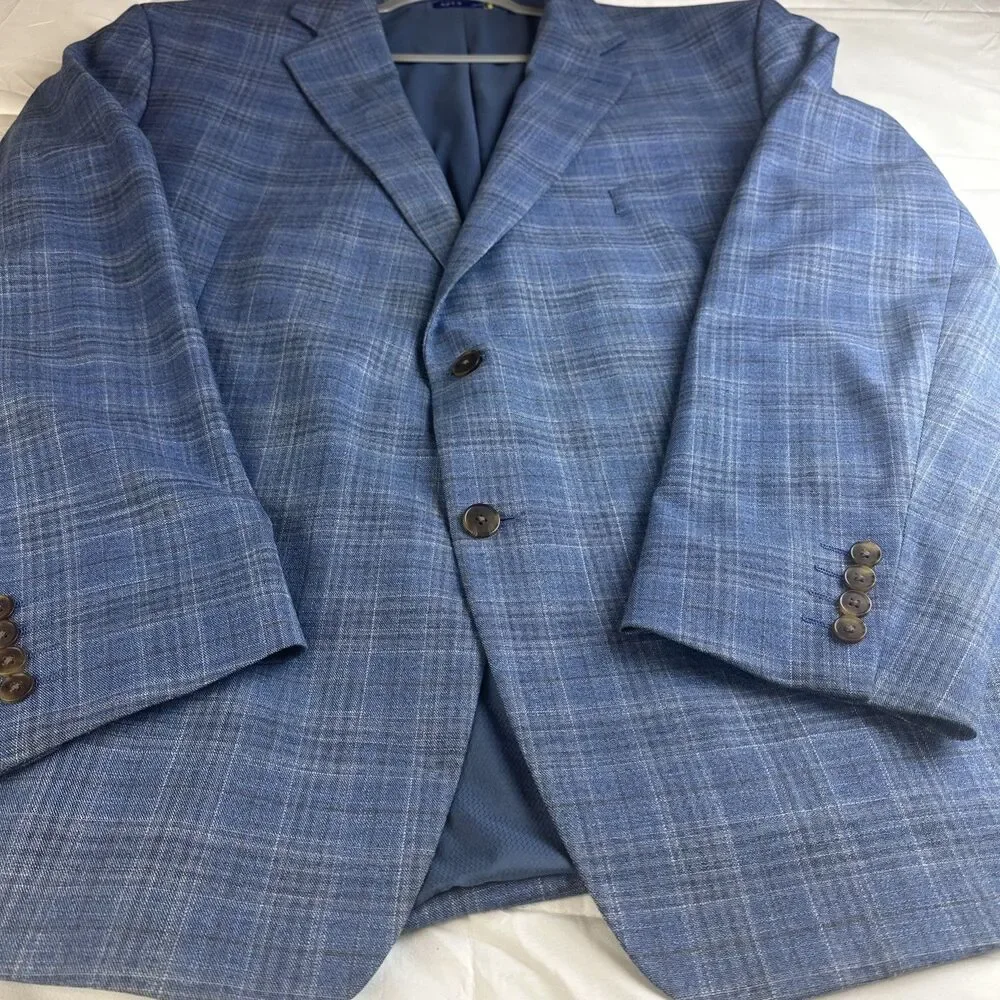 Apt. 9 Men’s Blue Plaid 2-Button Notch Lapel Blazer Sport Coat 54R